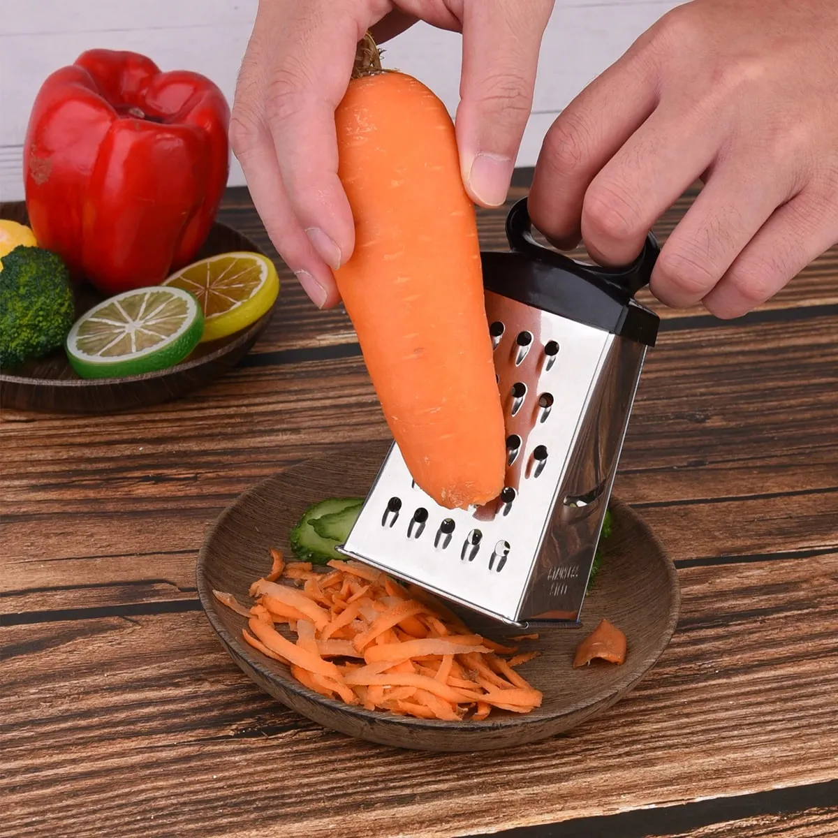 1pc Mini Size 4-Sided Stainless Steel Grater Professional Cheese Grater for Parmesan Cheese Vegetables Kitchen Tools — image 4