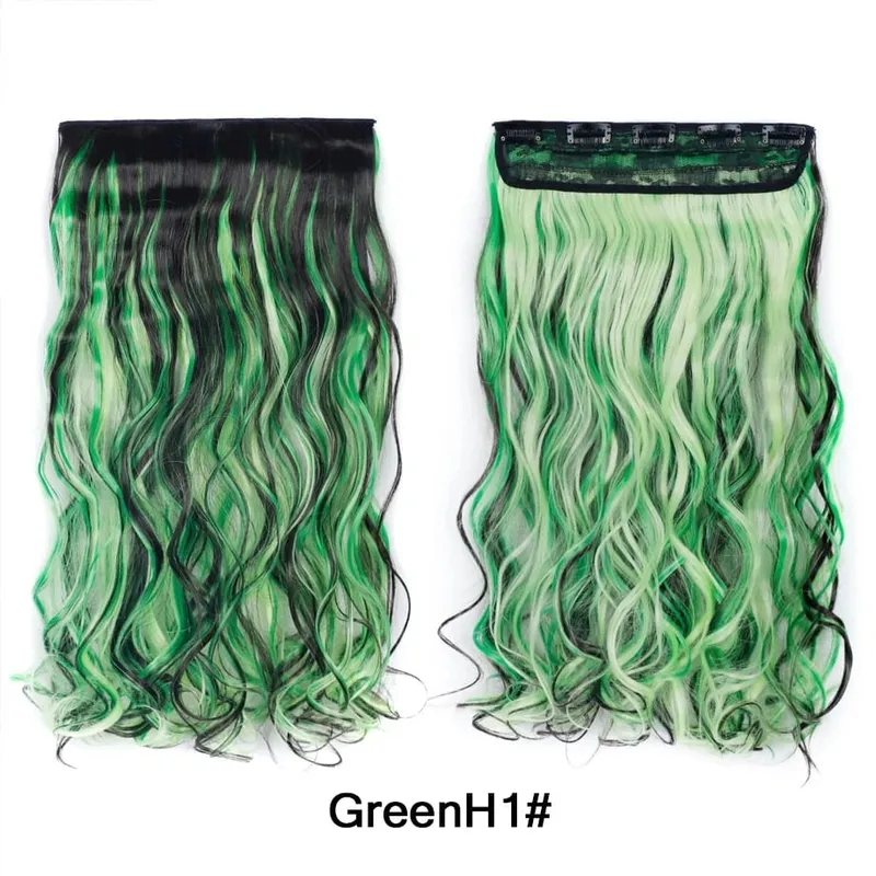 Water Wavy Clip in Hair Extension Synthetic Hair Highlight Silky Soft Natural Look with Invisible Lace Weft Hairpieces for Women — image 9