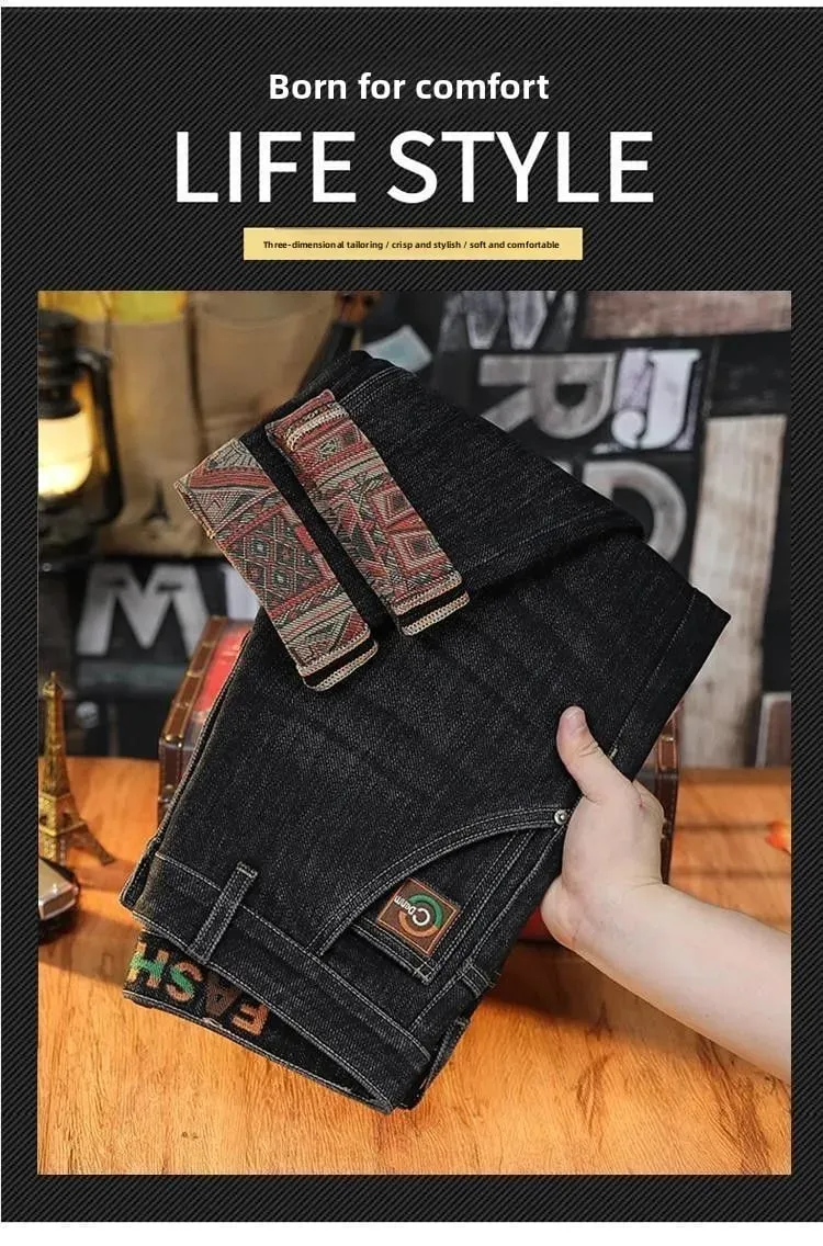 Autumn New Fashion 2026 Men's Jeans Small Straight Elastic Loose Simple Korean Trend Pants Low Rise Jeans Man Pants — image 8