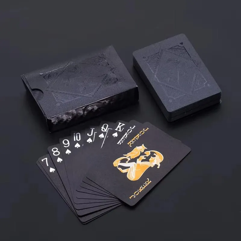 Color Black Gold Silvery Playing Card Game Card Group Waterproof Poker Suit Magic Dmagic Package Board Game Gift Collection — image 1