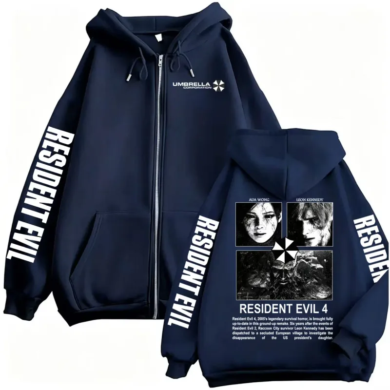 Leon Kennedy Resident Evil Requiem Zipper Hoodies Men Women Fashion Classic Sweatshirts Jacket Coats Casual Fleece Zip Up Hoodie — image 4