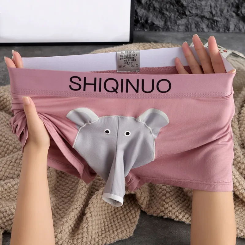 Cueca boxer masculina com estampa de elefante, cueca elástica com cintura 3d, macia, respirável, sono diário, casa, roupa íntima confortável — image 14