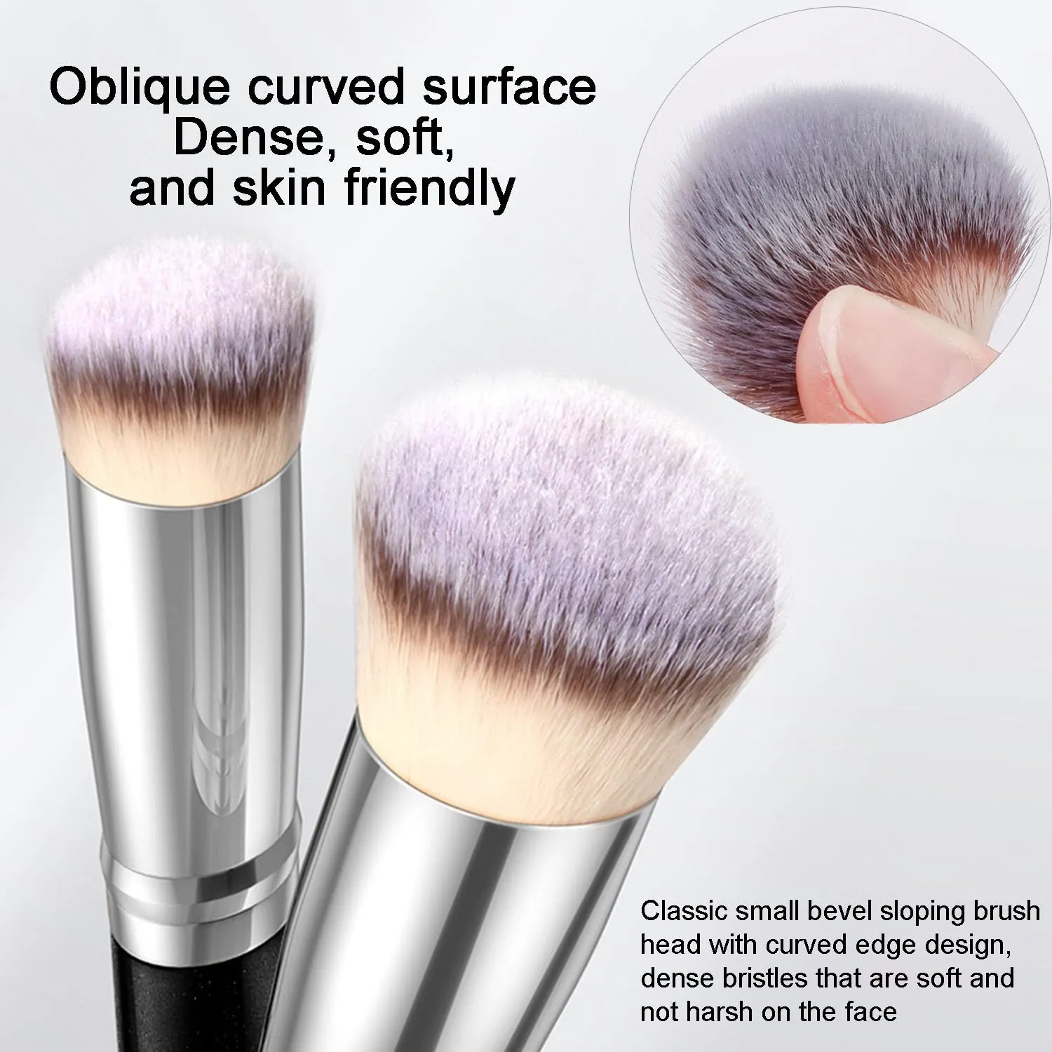 3 PCS Makeup Brushes Set Includes Foundation Brush Flawless Concealer Brush Powder Brush