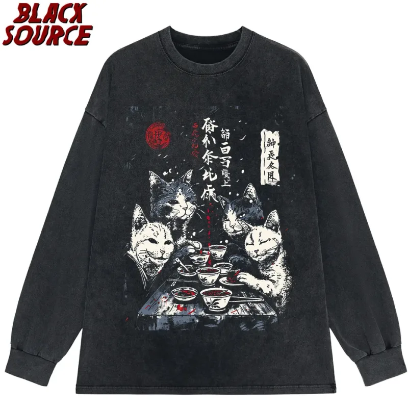 hd0121 Hip Hop Men's Fashion Washed Hoodie, Streetwear Graphic Print Harajuku Pullover Sweatshirt, Casual Loose Fit Y2K — image 6