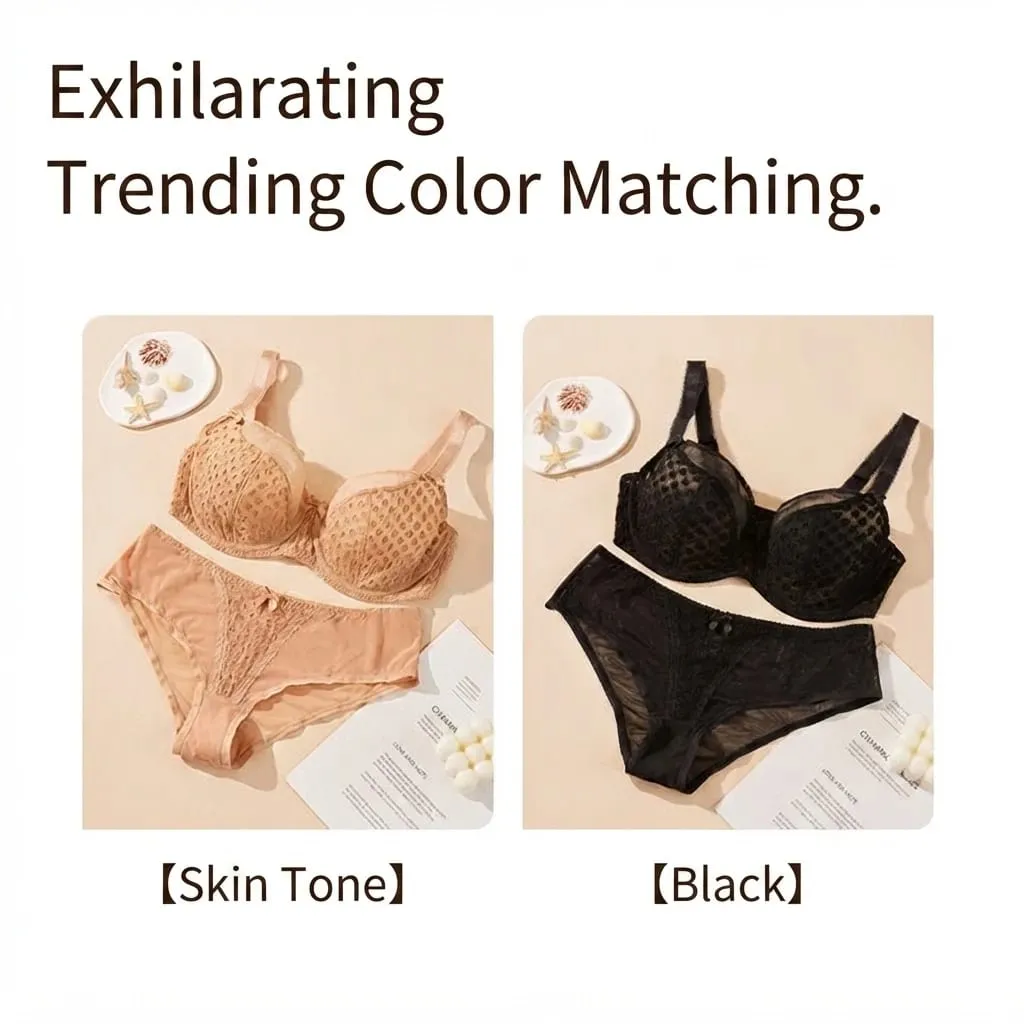 Women Curvy Plus Size Polka Dot Mesh Lace Bra Panty Set Underwire Support Full Figure Big Cup E F G H I Breathable Lingerie 2pcs — image 3