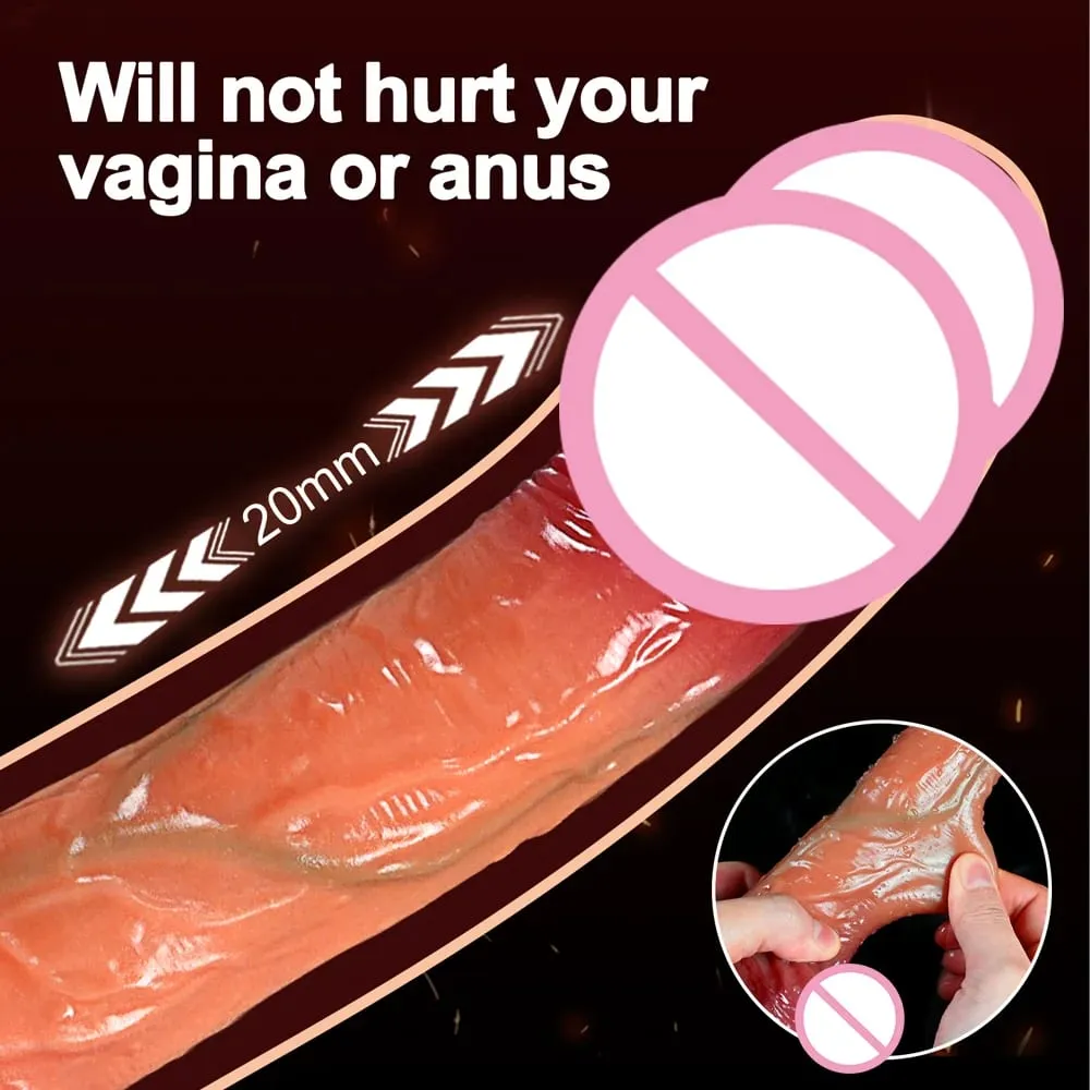 Telescopic Realistic Dildo Vibrator Heating Thrusting Vibrador Adult Sex Toys For Women Men G-Spot