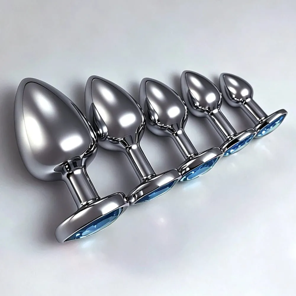 5 Sizes Metal Anal Plug Set with Heart Base Smooth Prostate Massage Butt Plug Sex Toys for Men Women Couples — image 3