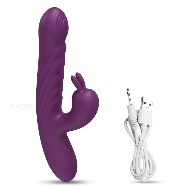 Adult Sex Toy Thrusting Rabbit VIbrator for Women Vibrating Dildo Telescopic G-Spot Clitoris Stimulator Female Masturbator — image 8