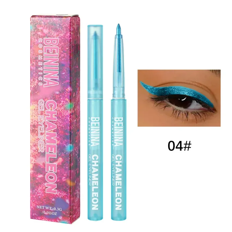 Metallic Chameleon Gold Eyeliner Gel Pen Pearlescent Polarized Glitter Green Inner Eye Liner Shiny Multicolor Soft Eyes Pigment — image 9
