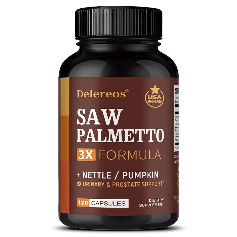 Saw Palmetto Capsules with Stinging Nettle Promote Prostate Health Reduce Baldness and Thinning Hair Men’s Daily Wellness