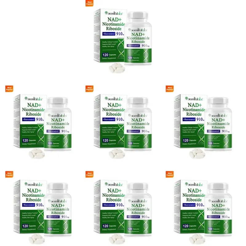 NAD+ Nicotinamide Riboside Capsules with Resveratrol & Quercetin for Cellular Health & NAD+ Levels Support Adults 120 Capsules — image 11