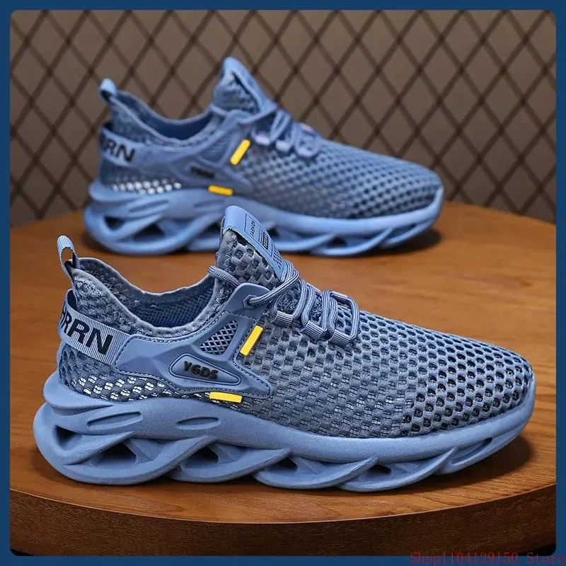 Breathable Mesh Summer Men Platform Sneakers Lightweight Casual Loafers Shoes for Running Tennis Hiking Outdoor Daily Wear — image 1