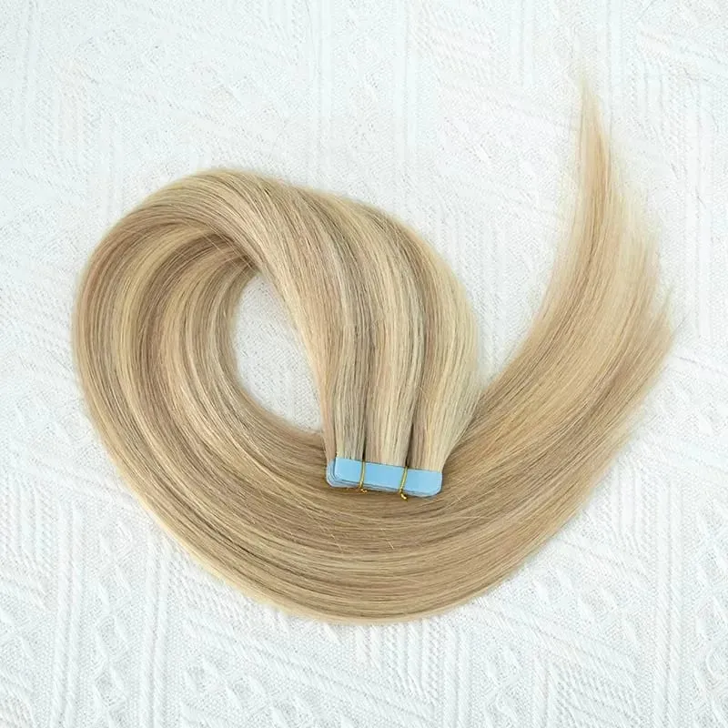 20pcs Seamless Tape in Hair Extensions Human Hair Straight Glue in Extensions Remy Human Hair Extensions 30g/pack 12-20inch