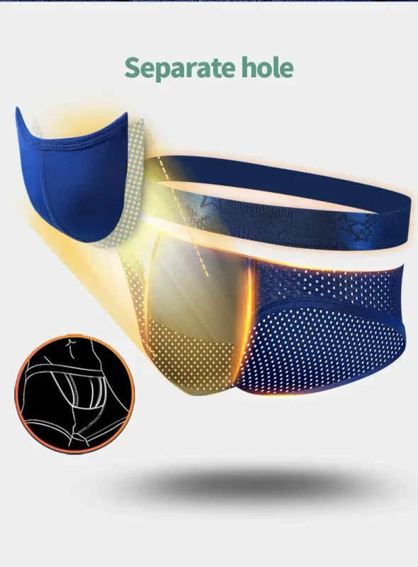 Bullet Separation Panties Men's Sexy U-Convex Briefs Vein Ice Silk Scrotal Rim Sperm Cord Shorts Varicose Heads — image 15