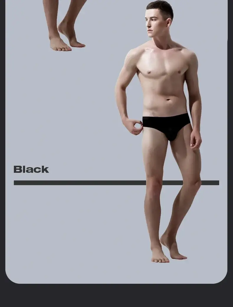 Men's underwear Men's ice silk briefs summer breathable quick-drying seamless shorts Transparent ultra-thin personality underpan