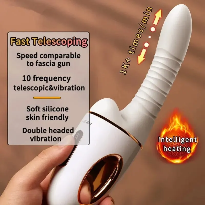G40 Sex CANNON เครื่อง AI รุ่น G Spot Massager 10 ความถี่ Telescopic Dual หัวการสั่นสะเทือนเครื่องทำความร้อนมือถือของเล่นสำหรับผู้ใหญ่