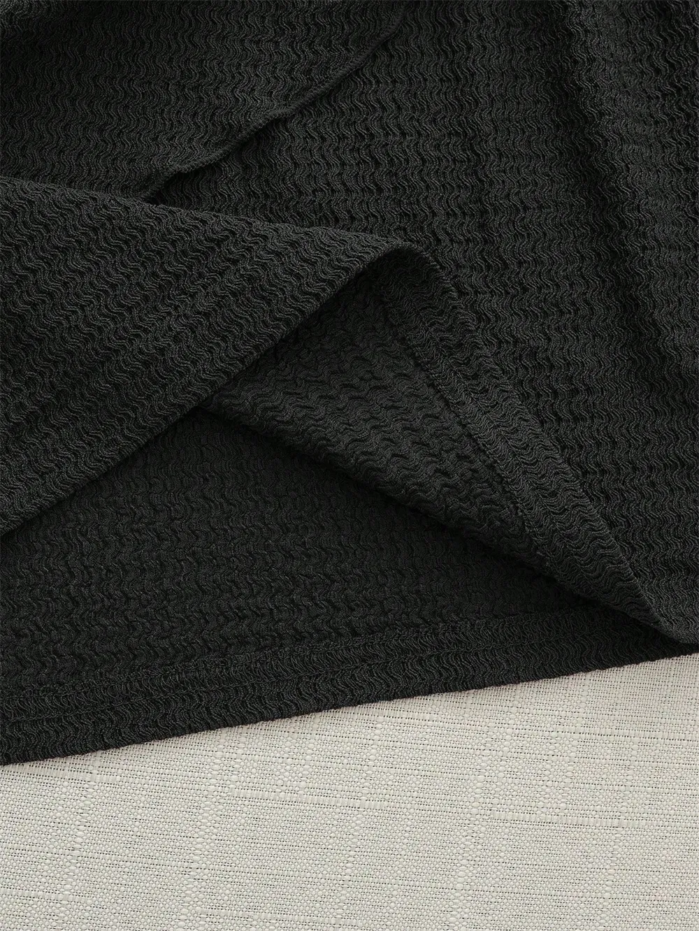 Women's Elegant Texture Fabric Pleating Waist Sice Ribbon Slim Fit Mini Dresses Casual Metal Buckle Solid Color Dress Summer — image 4