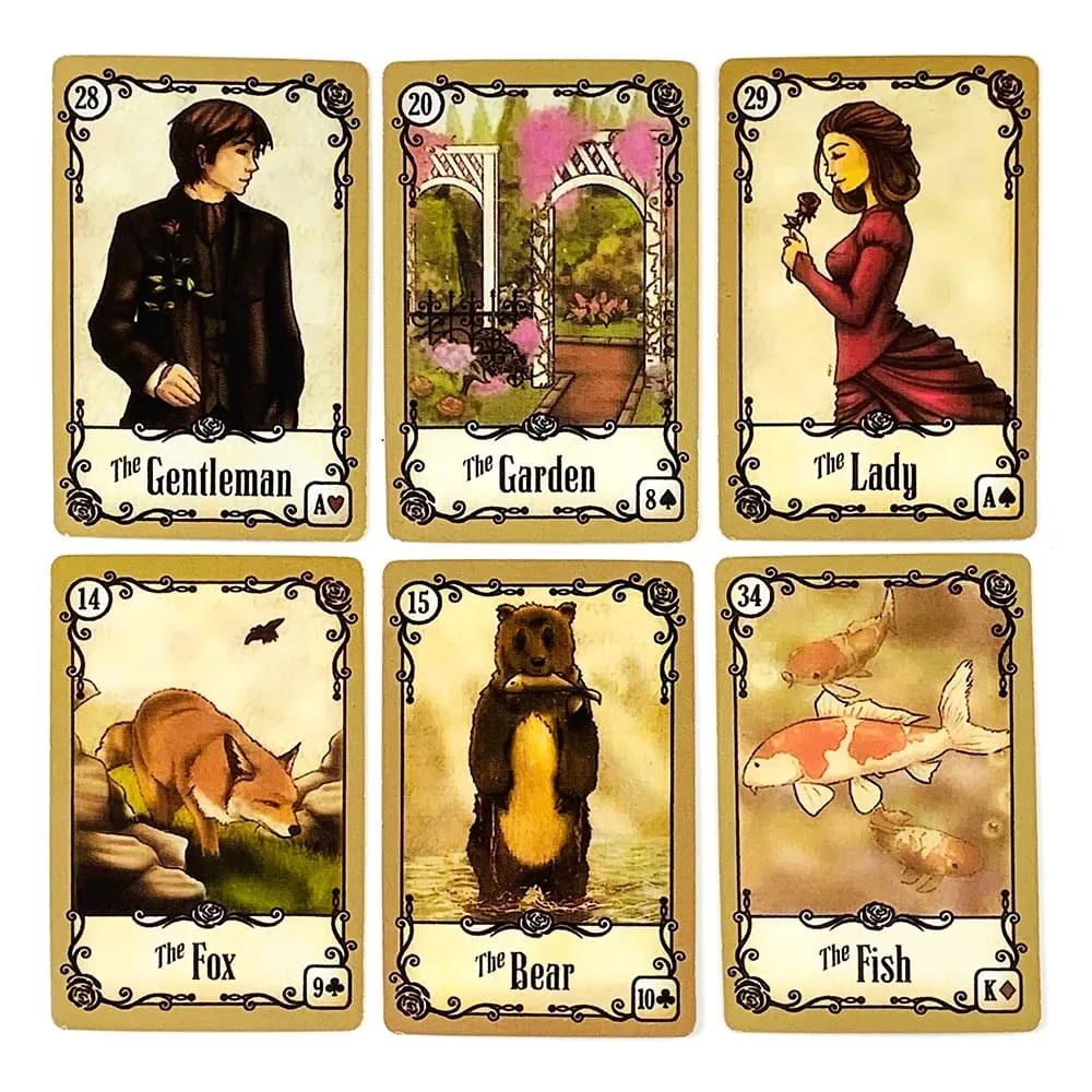 Under The Roses Lenormand Cards 39 Cards Vintage Love Story Divination Deck Romantic Relationship Cards Game for Soul Reading — image 4