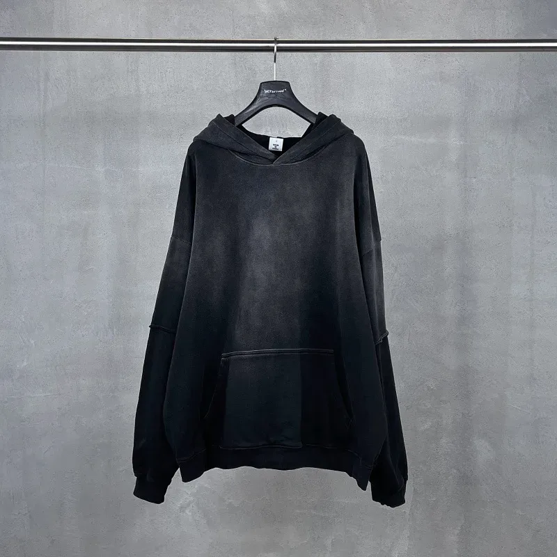 New Autumn Winter Men 400gsm Hoodies Streetwears High Street Heavy Weight Washed Cotton Sweatshirts Brand Tracksuit — image 9