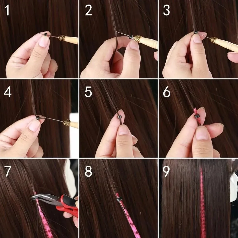 Extensiones de cabello en barra I-Tip de color sintético, 50 hebras por paquete, pelo liso de 16 pulgadas para mujeres, postizos de fibra de alta temperatura — image 6