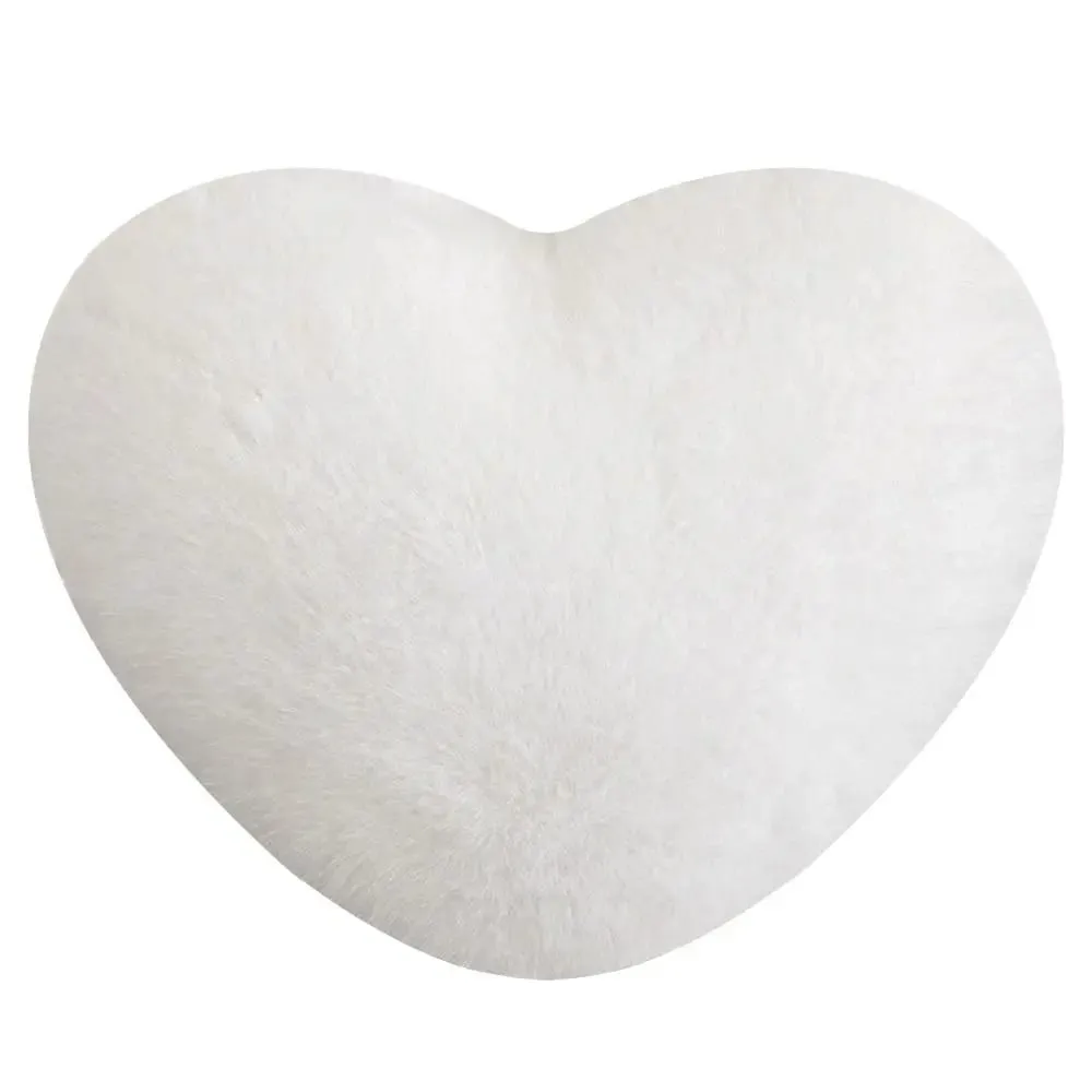 New Fur Heart Pillow Pink Color Love Heart Shaped Soft Pillow PP Cotton Fluffy Stuffed Pillow for Birthday — image 4