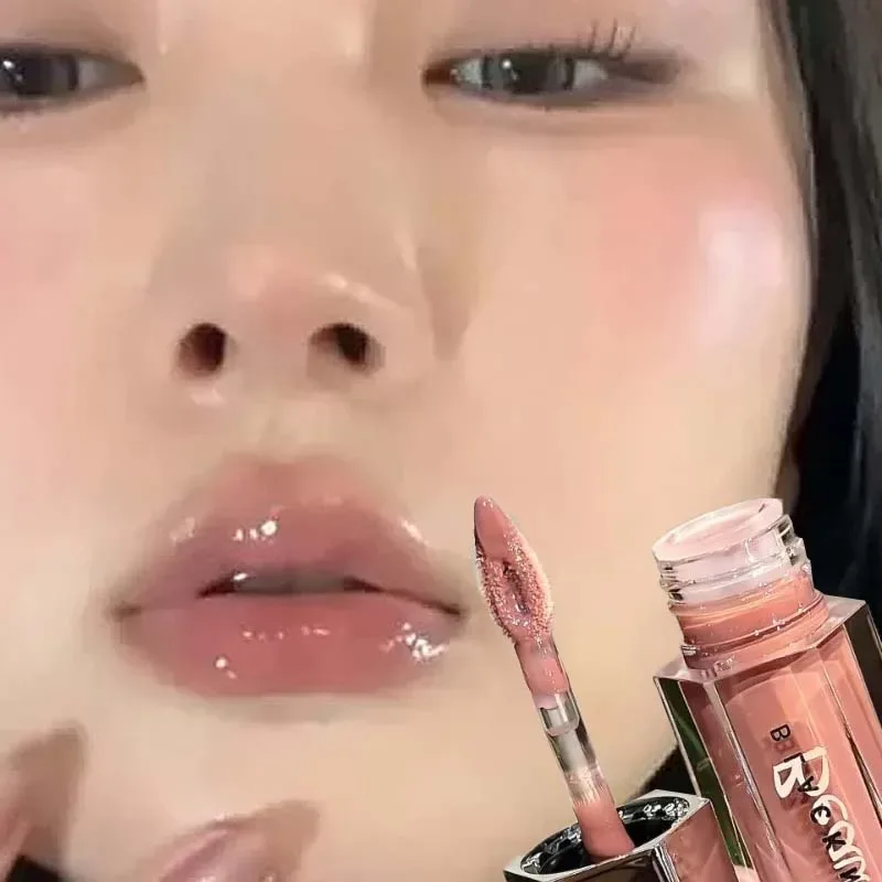 Glace Transparent marron brillant à lèvres hydratant brillant liquide rouge à lèvres nu eau lumière verre miroir lèvres glaçure maquillage longue durée