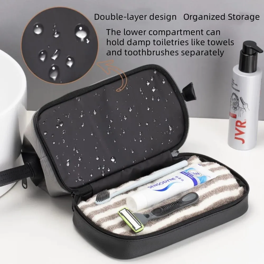 Large Capacity Women's Men Travel Toiletry Bag Makeup Cosmetics Storage Organizer Holer 2-layer Toiletry Washing Bag Waterproof — image 3
