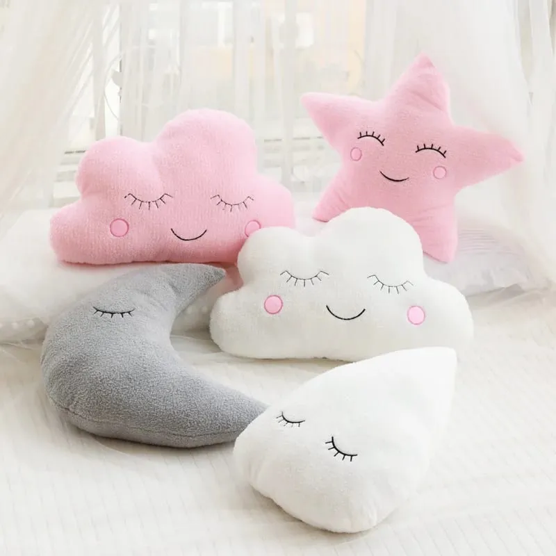 Oreiller en peluche nuage, lune, étoile, goutte de pluie, coussin doux, jouets pour enfants, bébé fille, cadeau de noël, décor de voiture, chambre — image 3