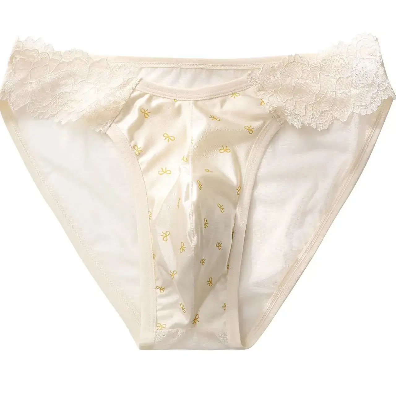 4PCSSexy męskie majtki bezszwowe Ice Ultra cienkie Fitness sportowy z gąbką uwypuklającą figi męskie majtki niskiej talii 3256812833245883
