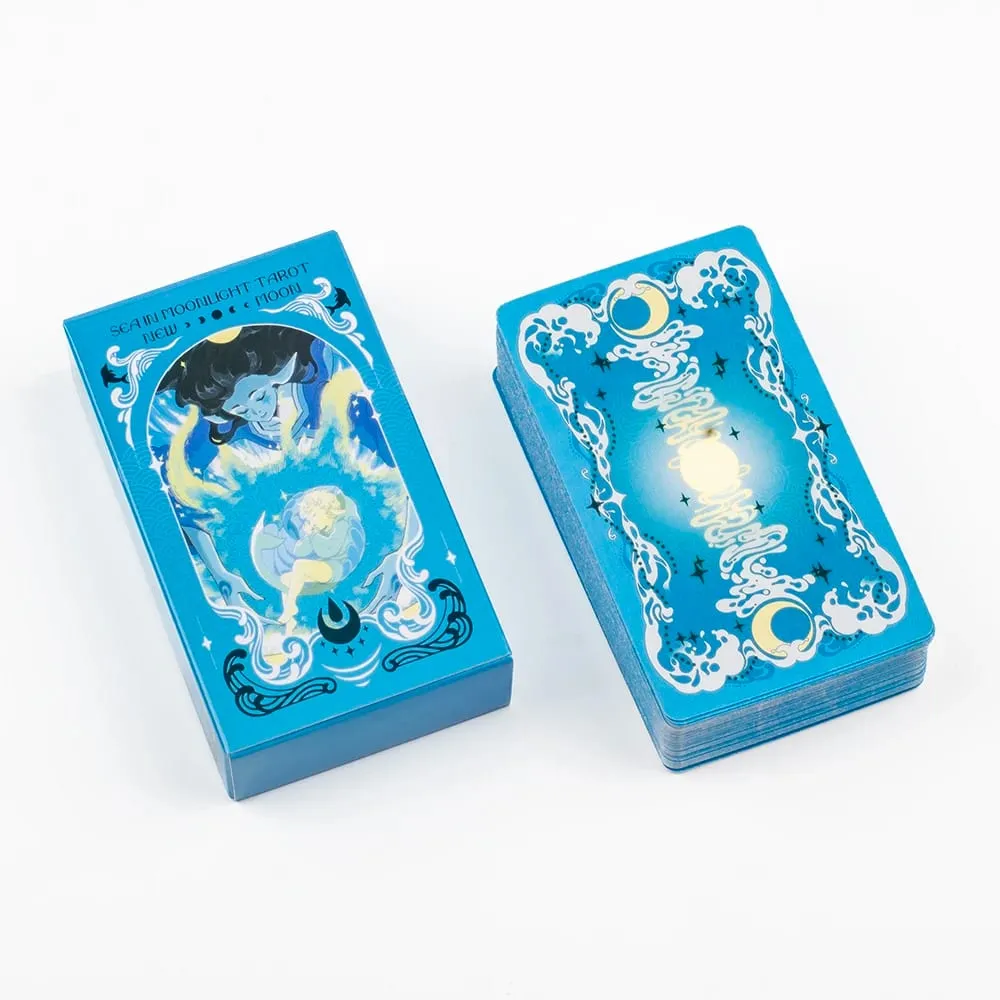 Sea in Moonlight New Moon Tarot Cards English Version 78PCS Ocean Themed Emotional Healing Divination Board Game Tarot Cards — image 4