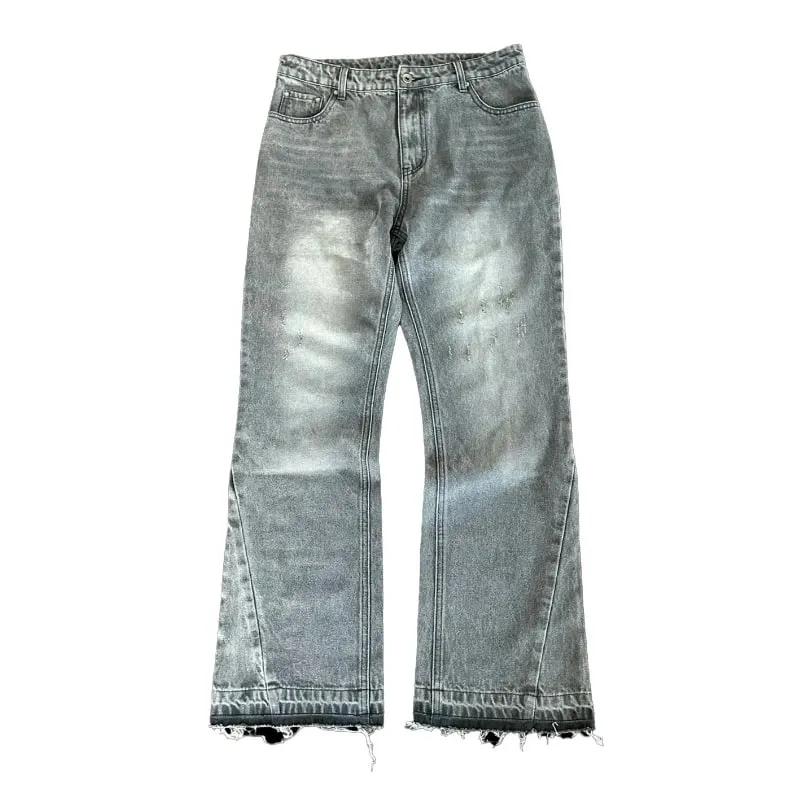 Hip Hop Streetwear Men Women Fashion Baggy Pants Y2K Retro Jeans Light Color Dollar Pattern Embroidery Splice Denim Pants Gothic — image 4