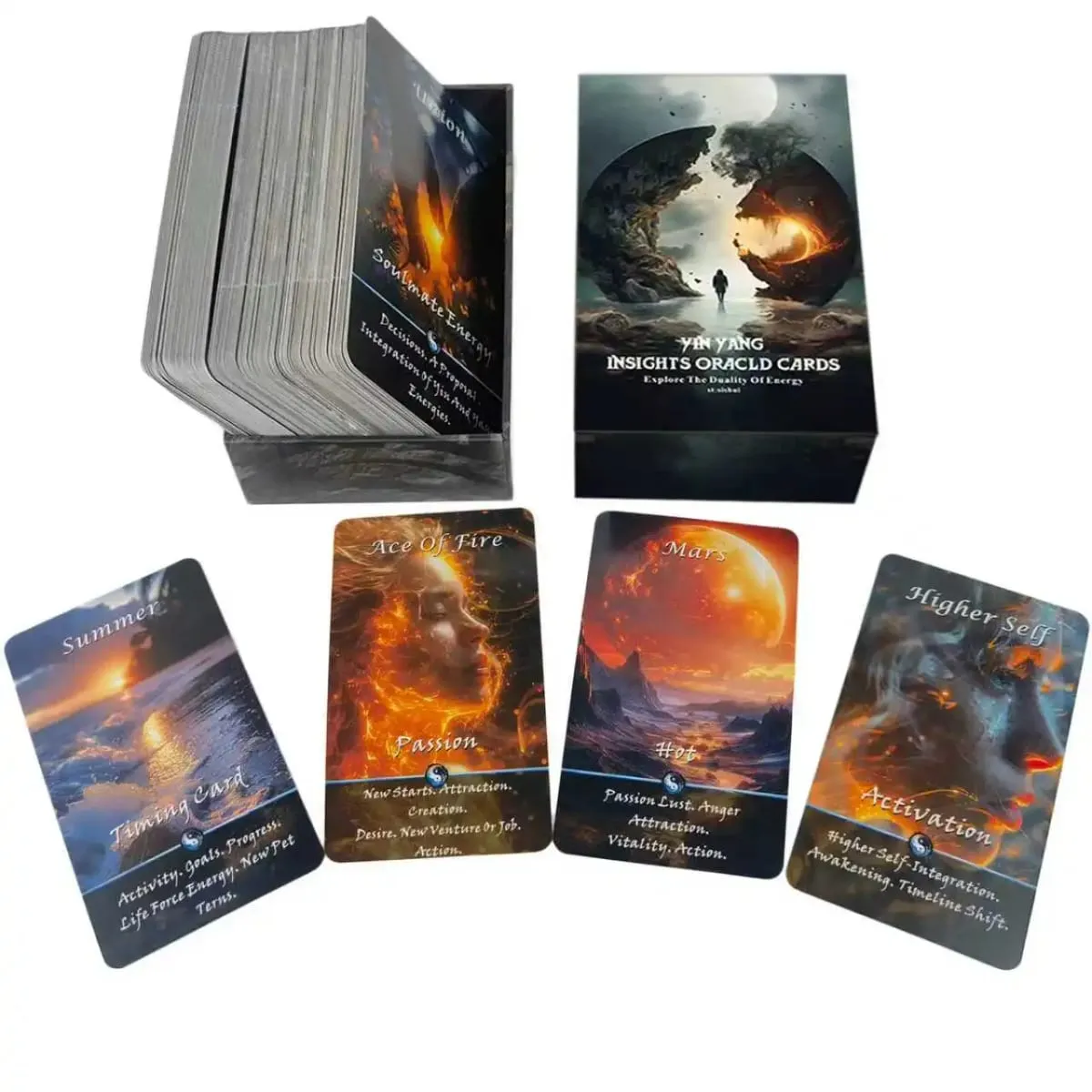 Yin-Yang Divination Cards Karma Connection Divination Deck (68 Cards) Spiritual Guidance Tool for Beginners Healing Emotions — image 6