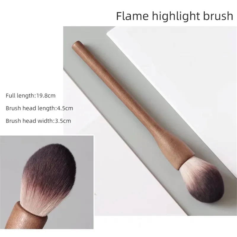 Walnut Wood Handle Makeup Brush Loose Powder Foundation Blush Contour Brushes Super Soft High Density Makeup Tools Brushes — image 12