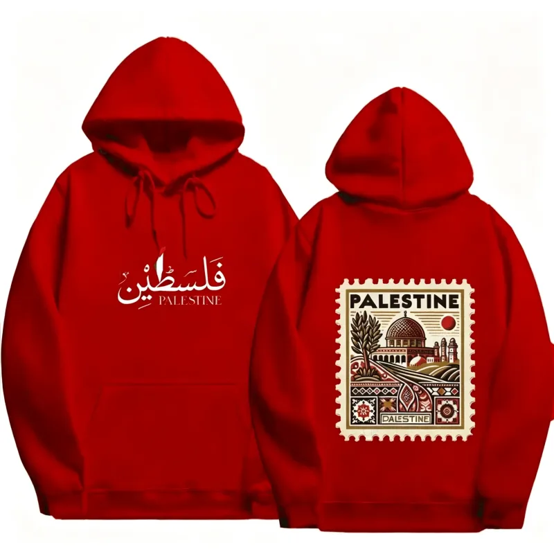 Unisex Autumn Winter Vintage Casual Pullover Sweatshirts Palestine Hoodie Fashion Harajuku Aesthetic Retro Graphic Hoodies Tops