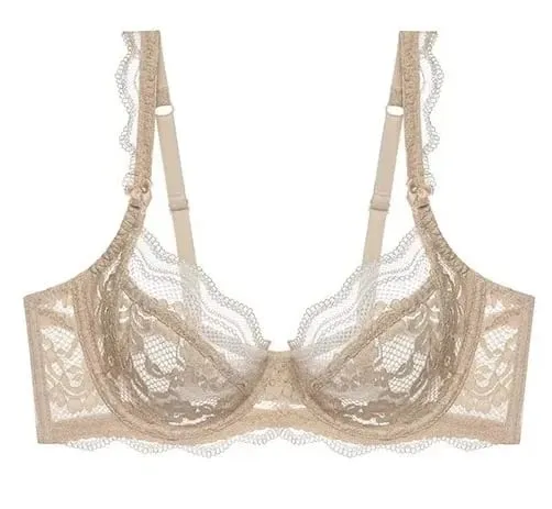Nouvel Ensemble Plus Size Underwear Dentelle Ultra Fine Mode Style Français Uni Doux Armature Push Up Soutien Gorge Multi Taille — image 10