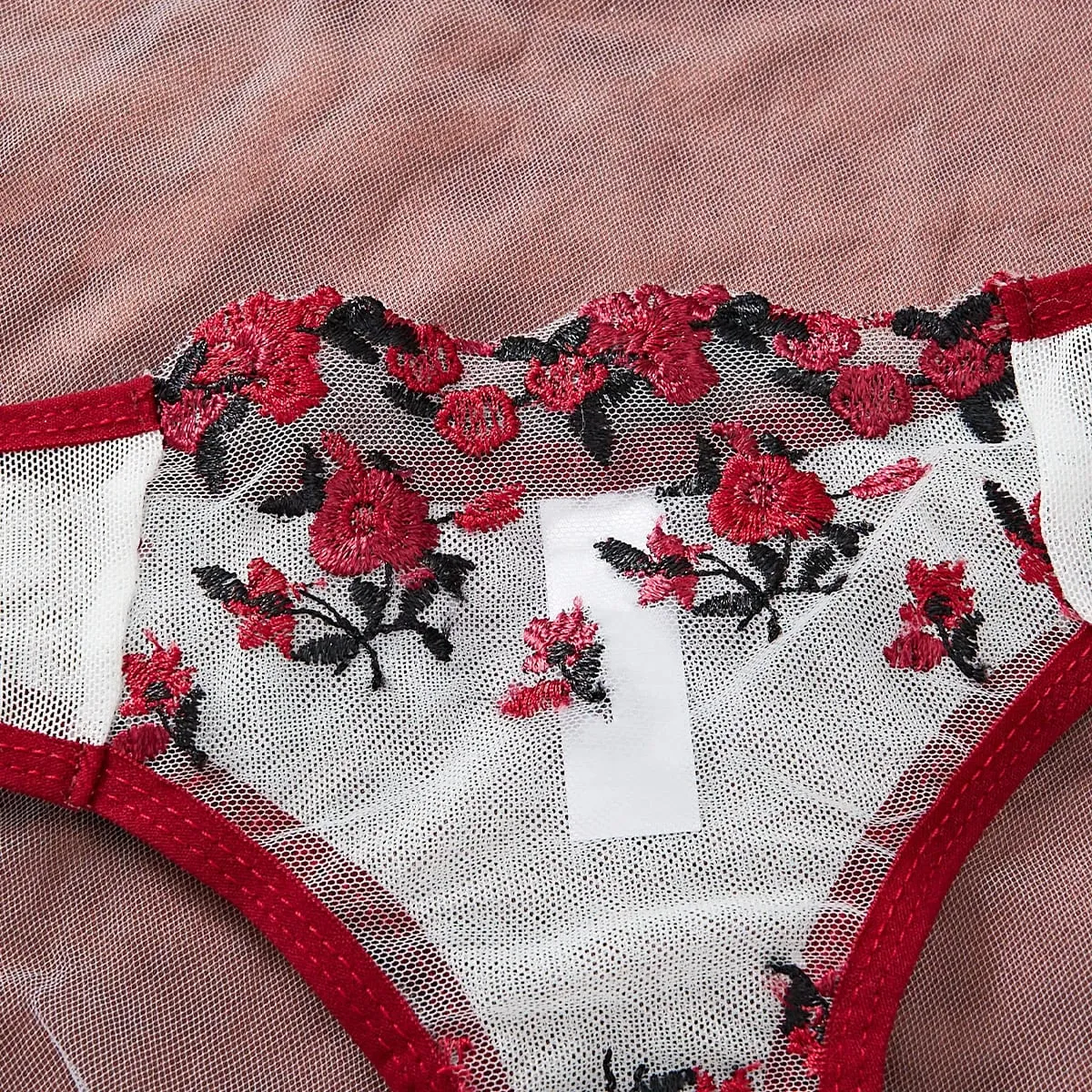 Contrast Lingerie Fancy Lace Set Woman 2 Pieces Women Underwear Embroidery Beautiful Bra And Panty Sets — image 6
