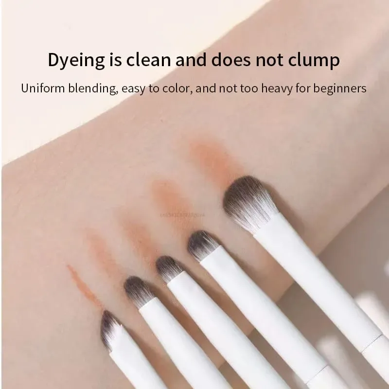 5/8/10Pcs Natural Eye Makeup Brushes Set Detail Eyeshadow Brush Makeup Brush White Ultra Soft Eyeshadow Eyeliner Makeup Tool — image 3