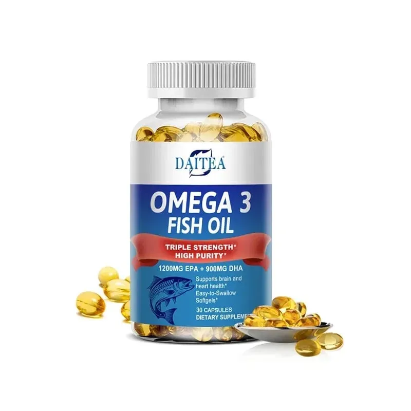 Omega 3 Fish Oil - for Nervous System Skin and Hair Health Antioxidants - Easy To Swallow