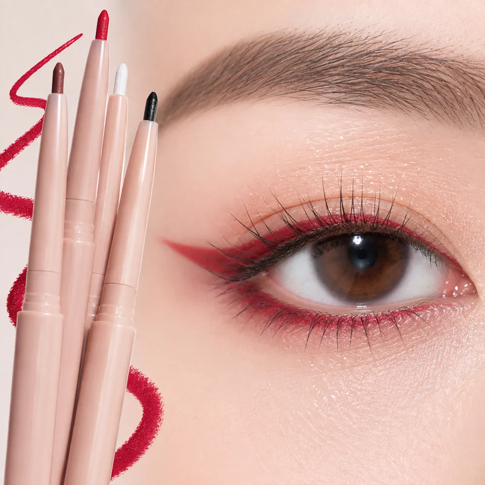 Ultra-fine Matte Red Gel Eyeliner Pencil Brown Under Eye Liner Pen Waterproof Matte Aegyosal Lying Silkworm Eyes Makeup — image 2