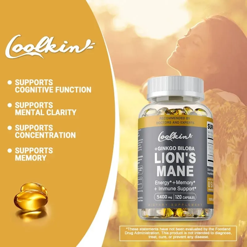 Lion's Mane Mushroom Capsules - Ondersteunt de gezondheid van de hersenen, verbetert de mentale helderheid en verbetert het geheugen en de concentratie — image 5