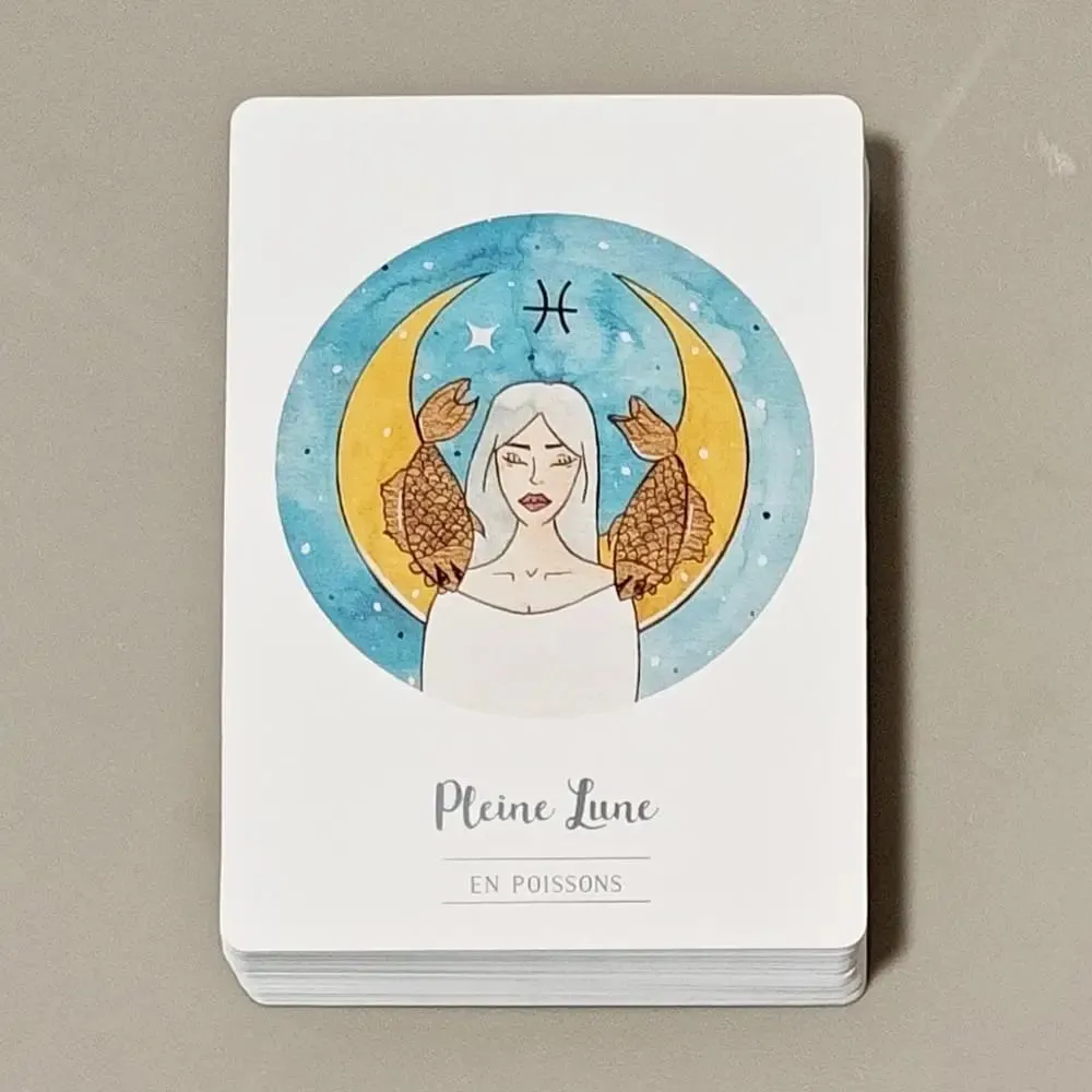 La Puissance De La Lune Oracle 42 Moon Power Cards 10.5*7.5cm in French Language for Spiritual & Emotional Guidance