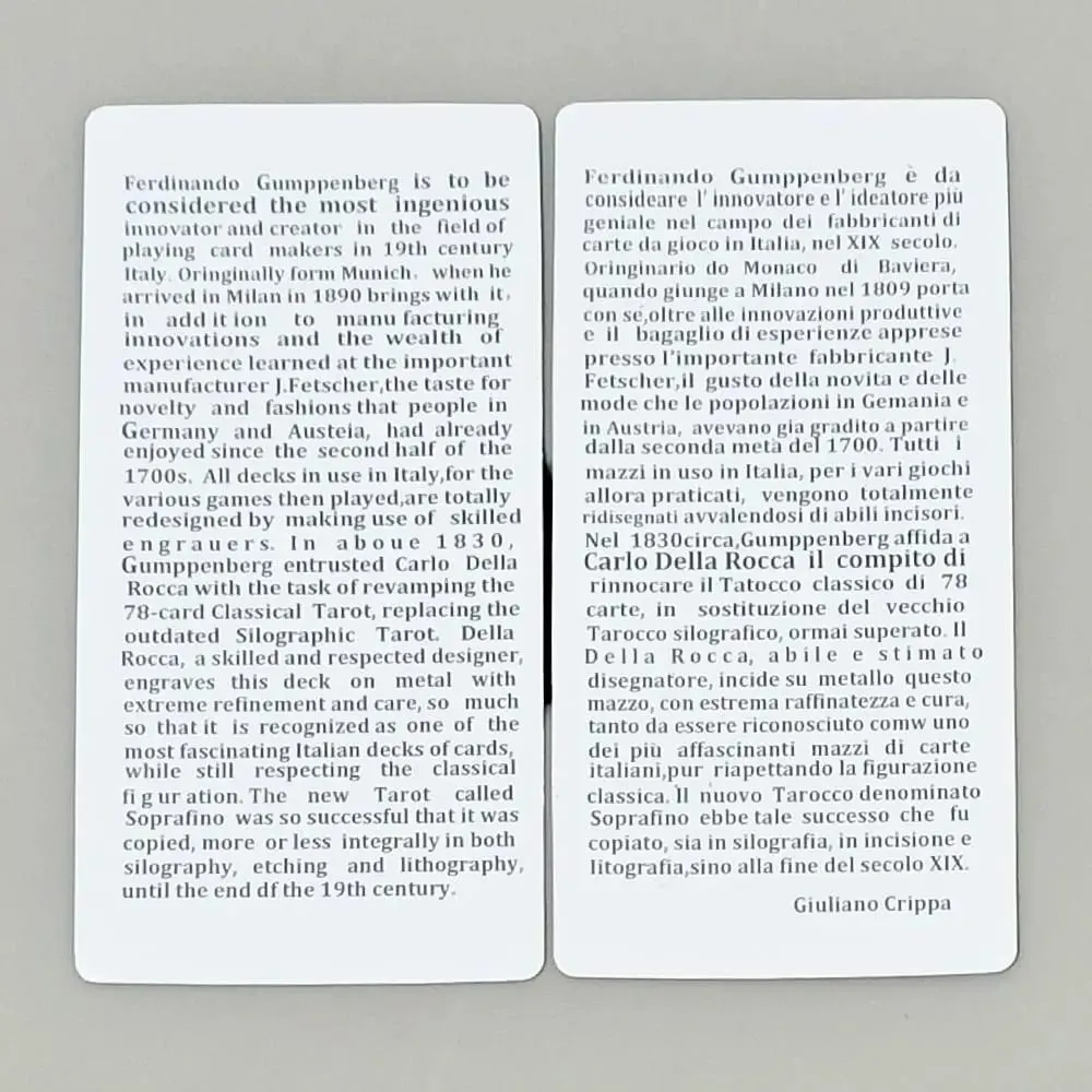 12*6cm Tarot Soprafino 1830 Vintage Italian Tarot Deck in Rigid Box Historical Reproduction 78 Pcs Double-embossed Cards — image 8