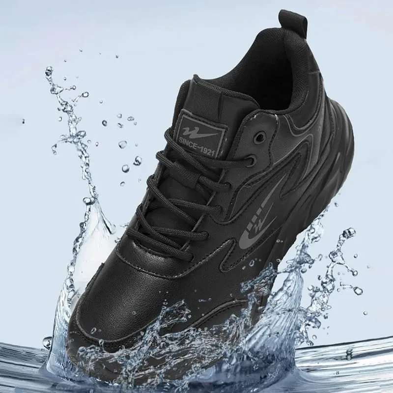 Double Star Men Sneakers 2026 New Fashion Casual Shoes Water Resistant Leather Upper Running Walking Shoes Anti Slip Lightweight