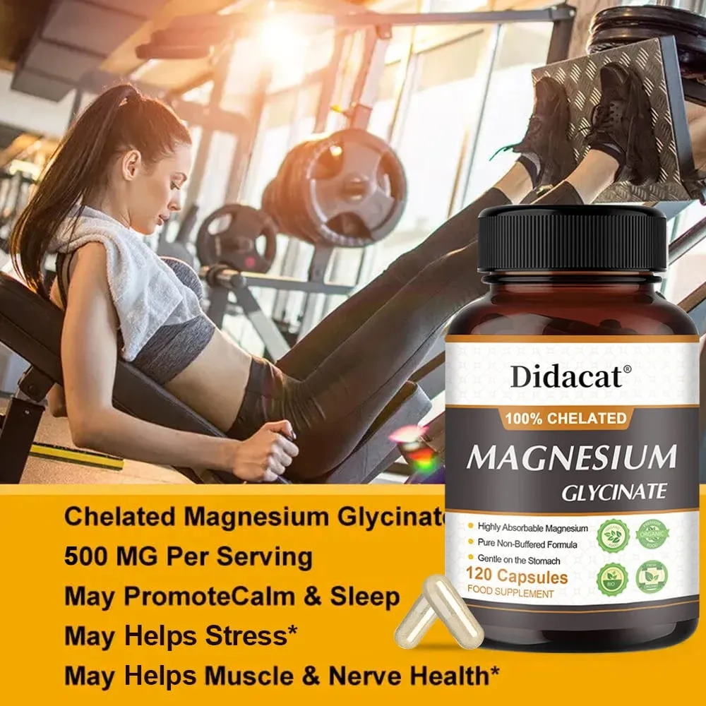 Magnesium Glycine 500mg - Supports Muscle Function Improves Sleep Quality Supports Cardiovascular and Metabolic Health — image 7