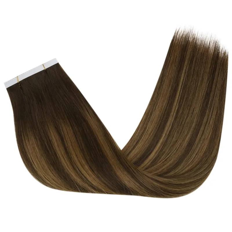 [12 Monate] Unsichtbares Tape in Echthaarverlängerungen von Ugeat, Güteklasse 10A, nahtlos in die Haut eingespritzt, reines Tape im Haar, 2,5 g/Stück