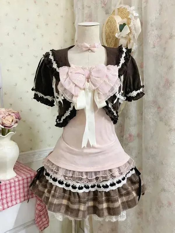 Gothic Retro Sweet Bud Mini Dress Women Harajuku Y2k Strap Dress Y2K Aesthetic Club Party Fashion Outfits — image 15