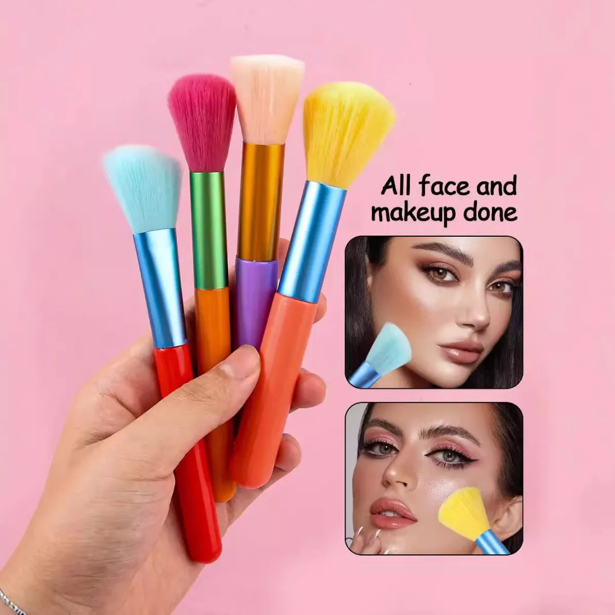 15-Piece Set Colorful Makeup Brushes Combo Cheek Blush Eyeshadow Lip Brush Multi-Dopamine Colors User-Friendly Makeup Tools Kit — image 2
