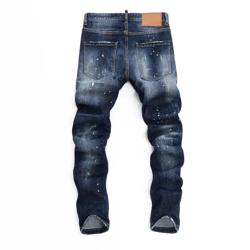 new design blue dsq2 Men Jeans Pants Cotton straight Slim Jeans Denim Designer Badge zipper D2 COOLGUY JEANS top quality 8523 — image 2