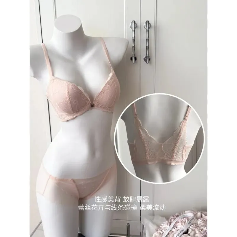 Summer Nouvelle Tendance! Soutien-Gorge Push Up à Fermeture Avant - Bretelles Dentelle Dos Bralette Légère pour Petite Poitrine — image 4