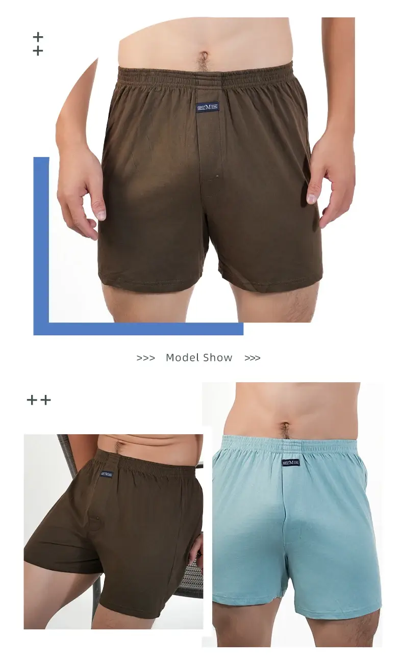 1PC gros caleçon solide bas de pyjama à la maison grande taille boxeurs slip pour hommes taille haute Allo pantalon coton pantalons bas de sommeil